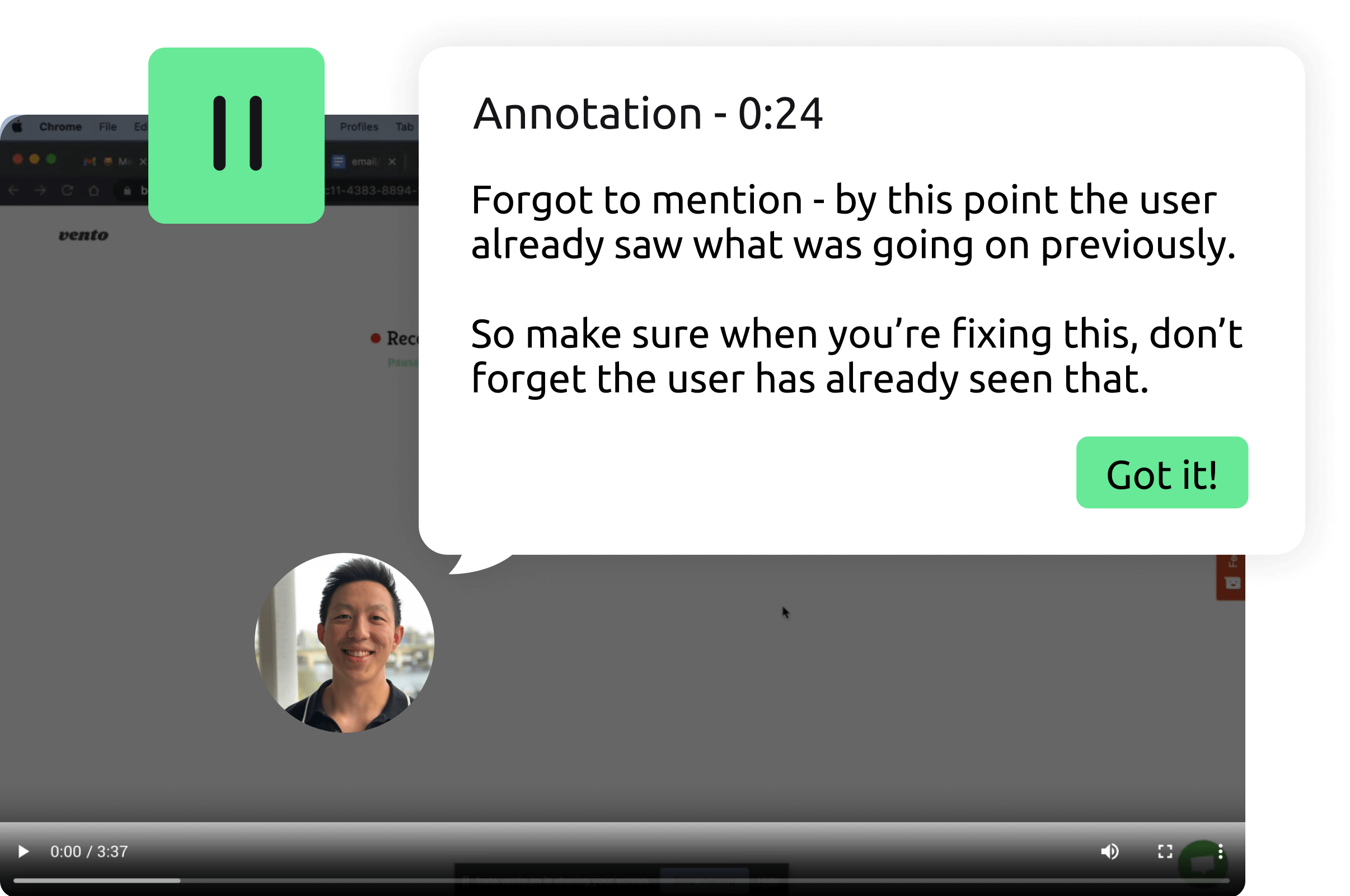 recorded face and audio with transcript using Chromebook